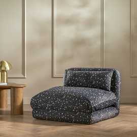 Habitat Lexi Single Fabric Chairbed - Black & Blue