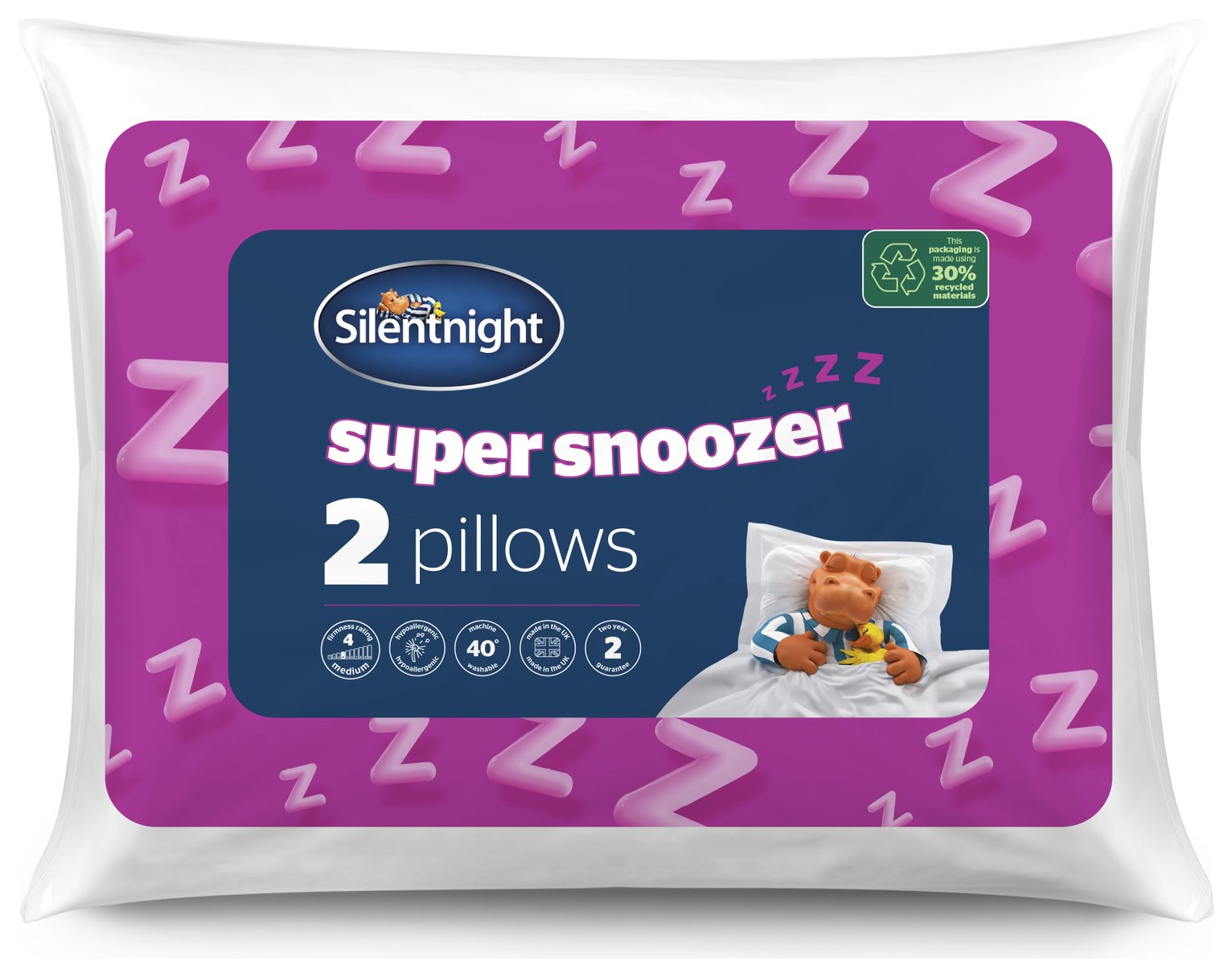 Silentnight Super Snoozer Medium Pillow - 2 Pack