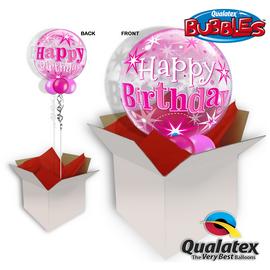 Birthday Pink Starburst Sparkle Bubble Balloon In A Box