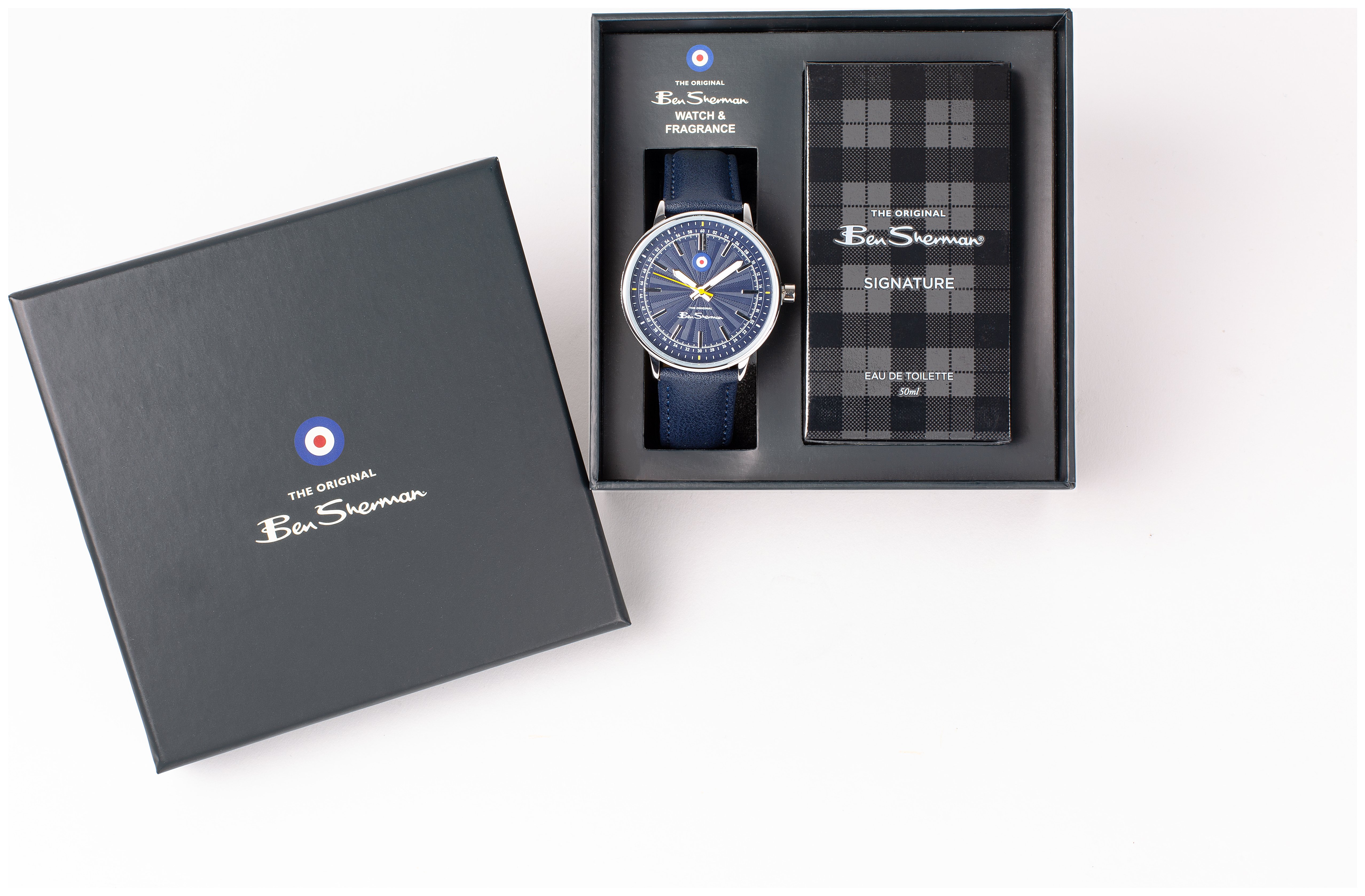 Ben Sherman Blue Strap Watch With Fragrance Set 