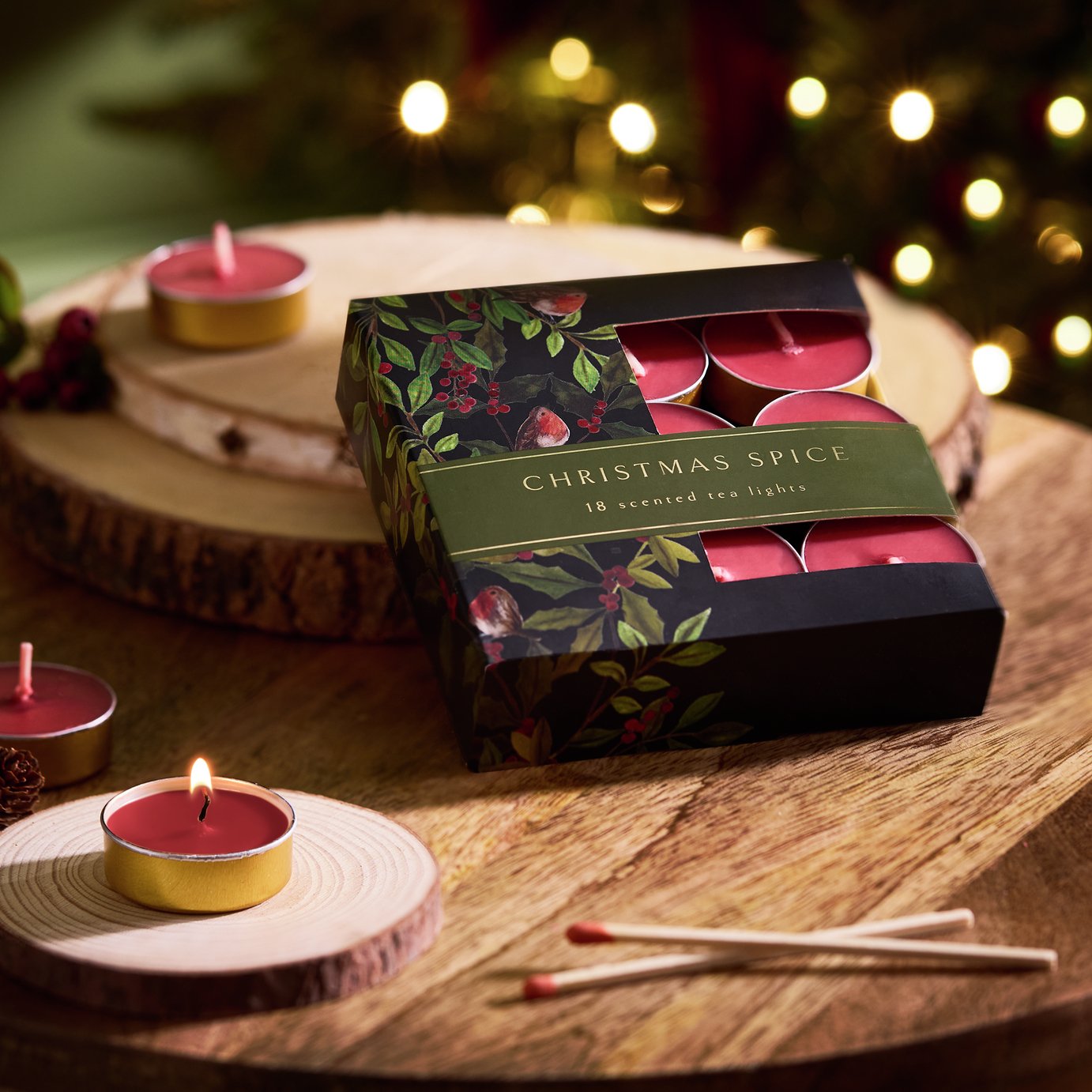 Argos Home Christmas Spice Pack of 18 Tealights