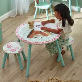 Disney Moana Round Table and Stool - Pink on White