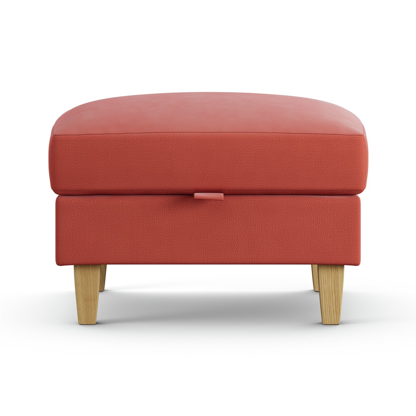 Habitat Flint Fabric Storage Footstool - Papaya