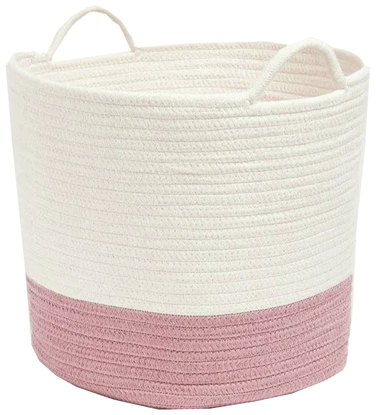 Great Little Trading Company Rope Storage Basket-Ivory/Pink