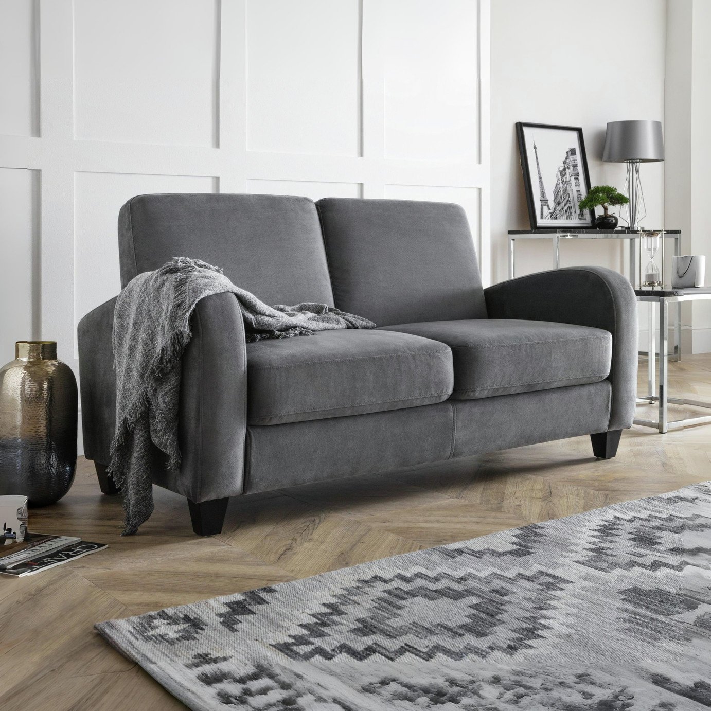 Julian Bowen Vivo Fabric 2 Seater Sofa - Grey