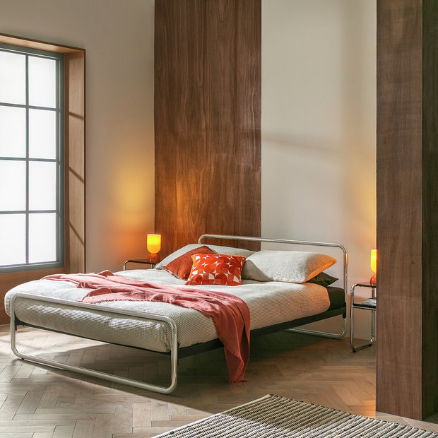 folle denmark STEEL×2 WALL FRAME×2 Buy Habitat Albers Steel Double Bed Frame - Nickle | Bed frames