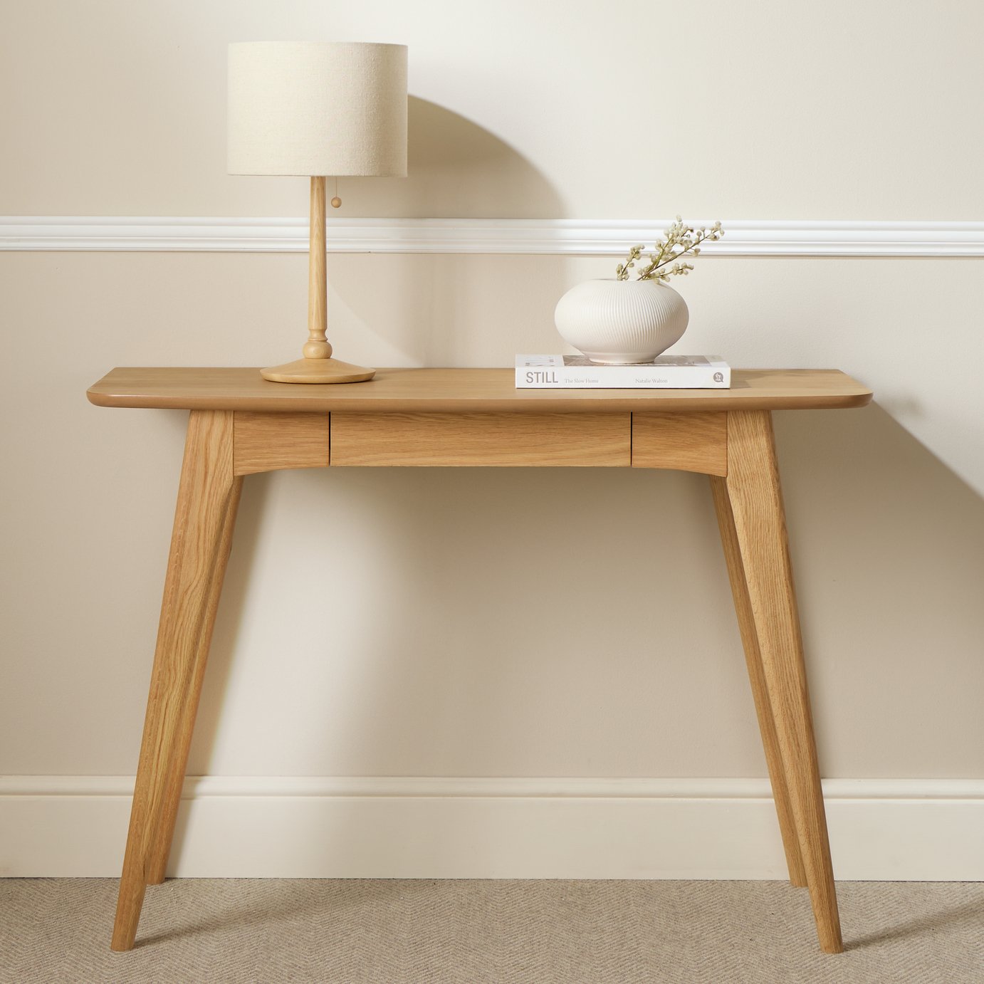 Habitat Fenly Console Oak Veneer Desk - Natural