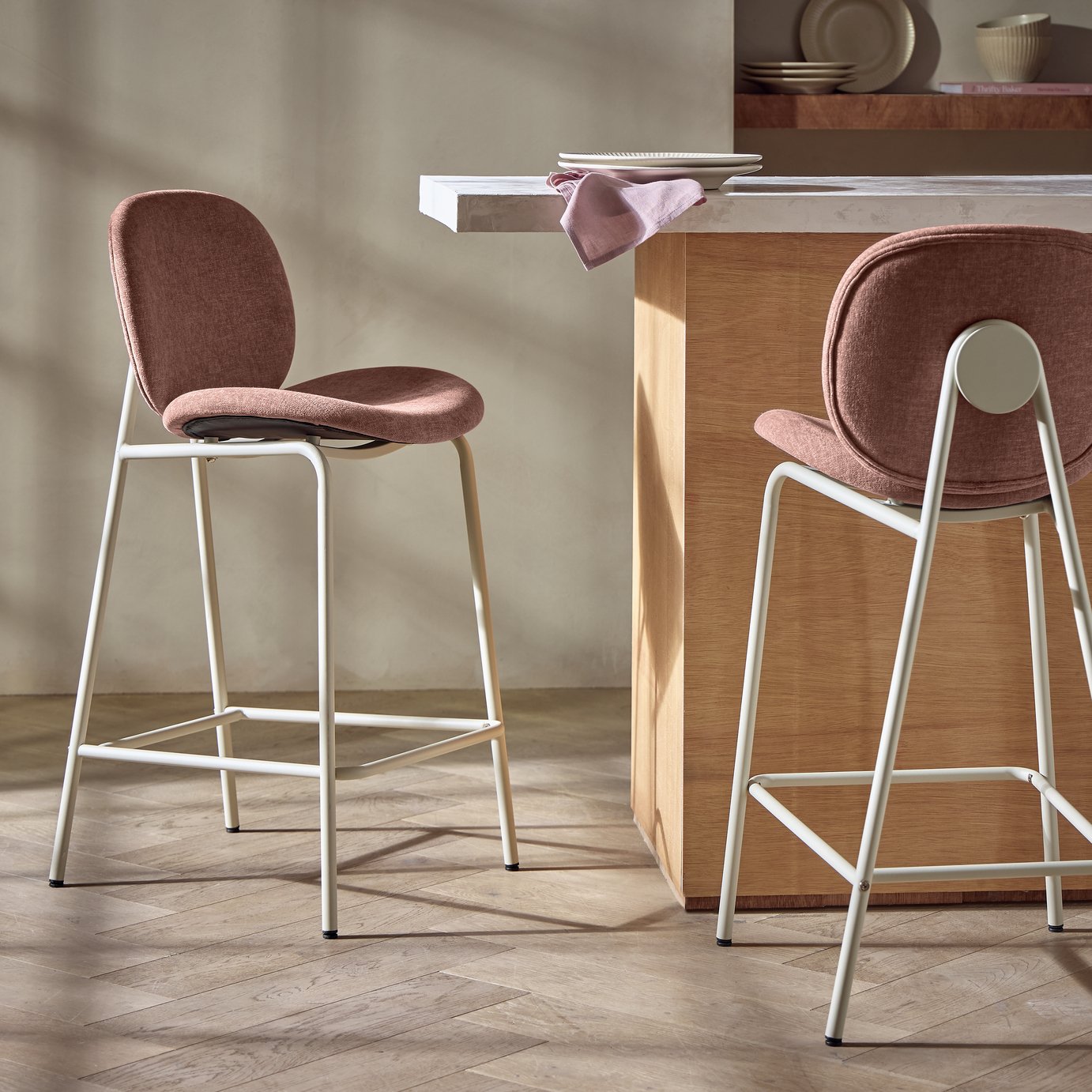 Habitat Oryn Fabric Bar Stool - Pink