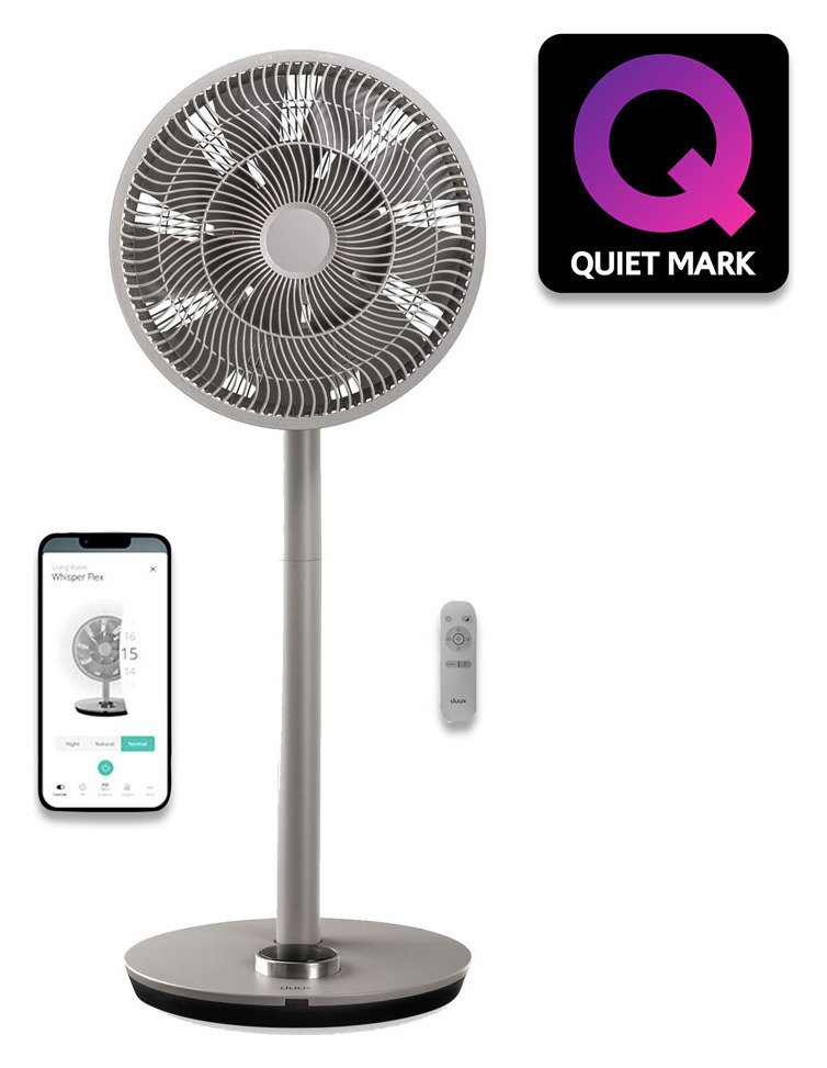 Duux Whisper Flex Grey Pedestal Fan - 12 Inch