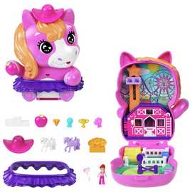 Polly Pocket Rodeo Compact playset with Dolls & Accessories