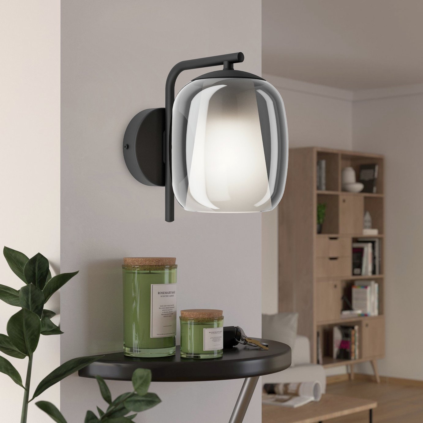EGLO Ciampino Steel Wall Light - Black & Grey