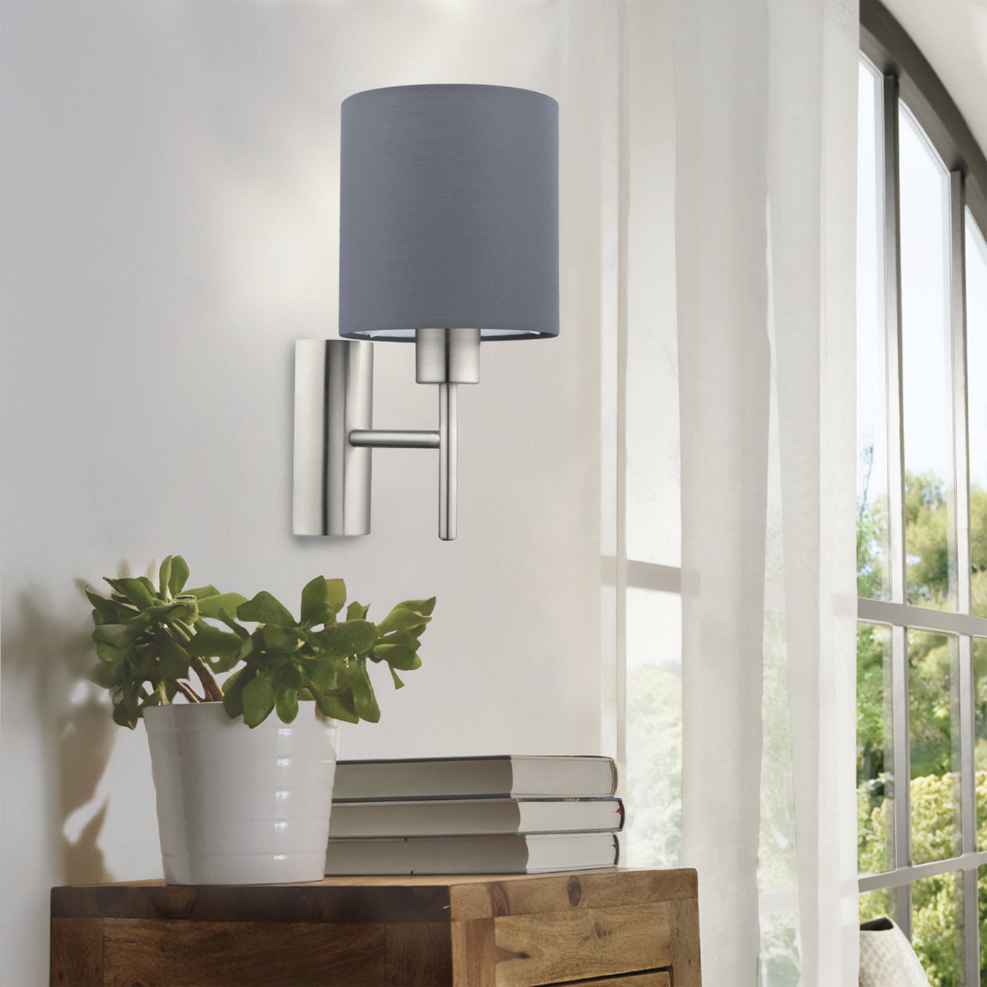 EGLO Pasteri Steel Wall Light - Grey