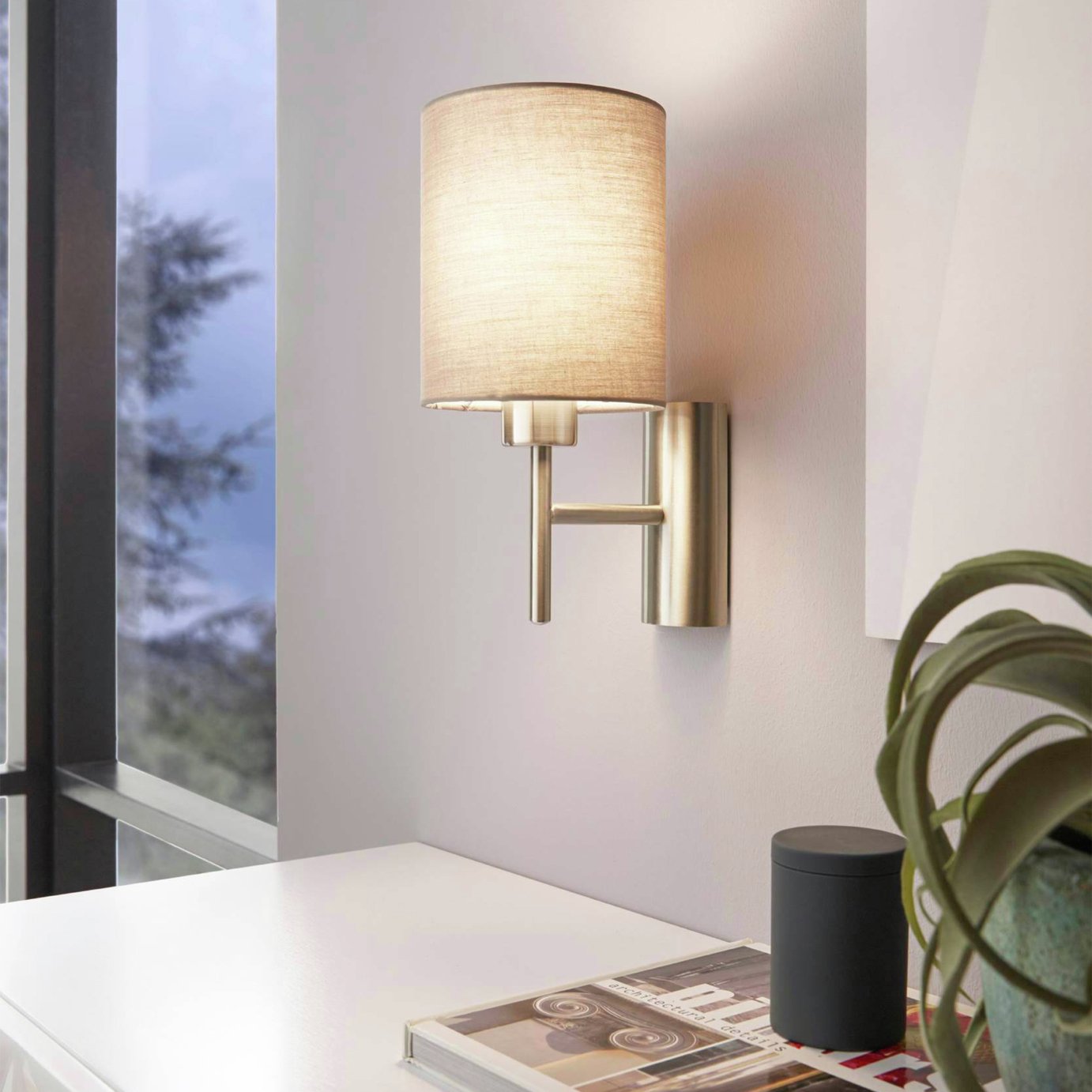 EGLO Pasteri Steel Wall Light - Taupe