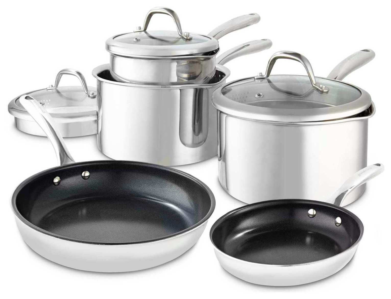 good FOOD Tri Ply 5 piece Pan Set