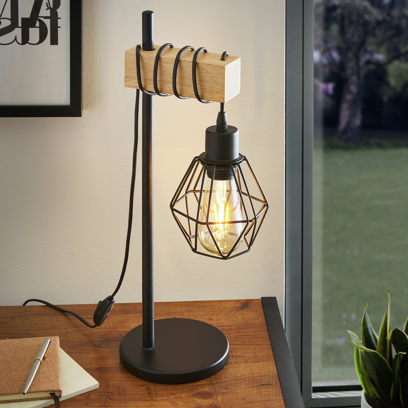 EGLO Townshend 5 Steel Table Lamp - Black