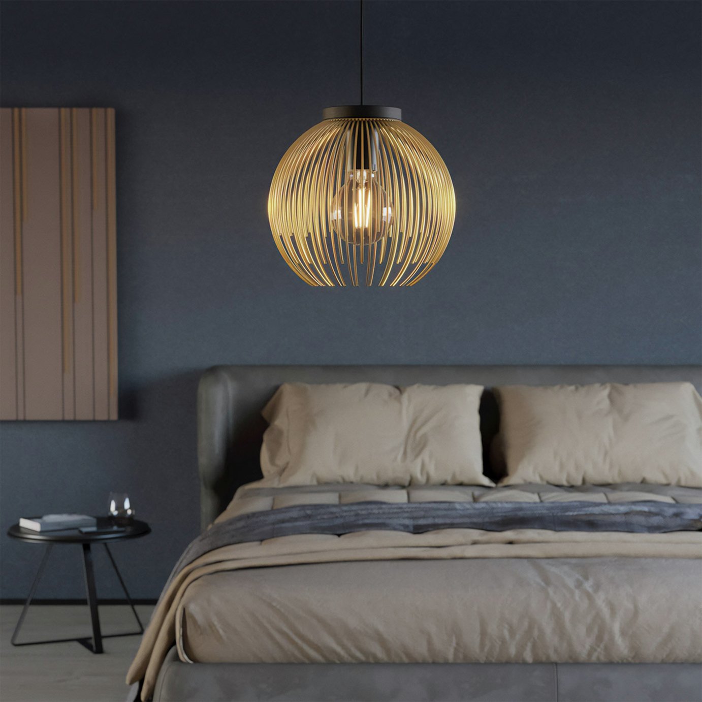 EGLO Venezuela Steel Pendant Light - Black & Gold