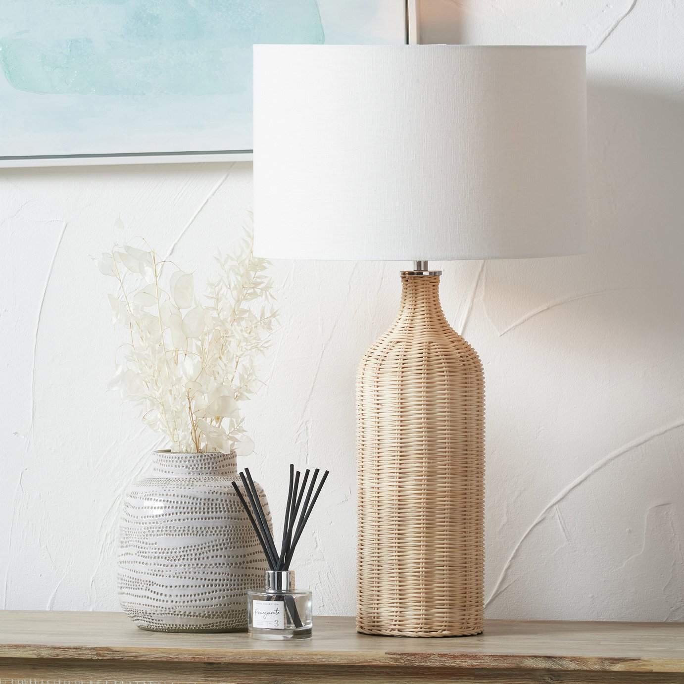 Pacific Anika Rattan Bottle Table Lamp