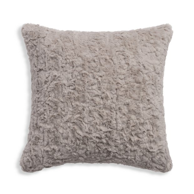 Buy Habitat Faux Fur Textured Cushion Neutral 43x43cm Cushions Argos