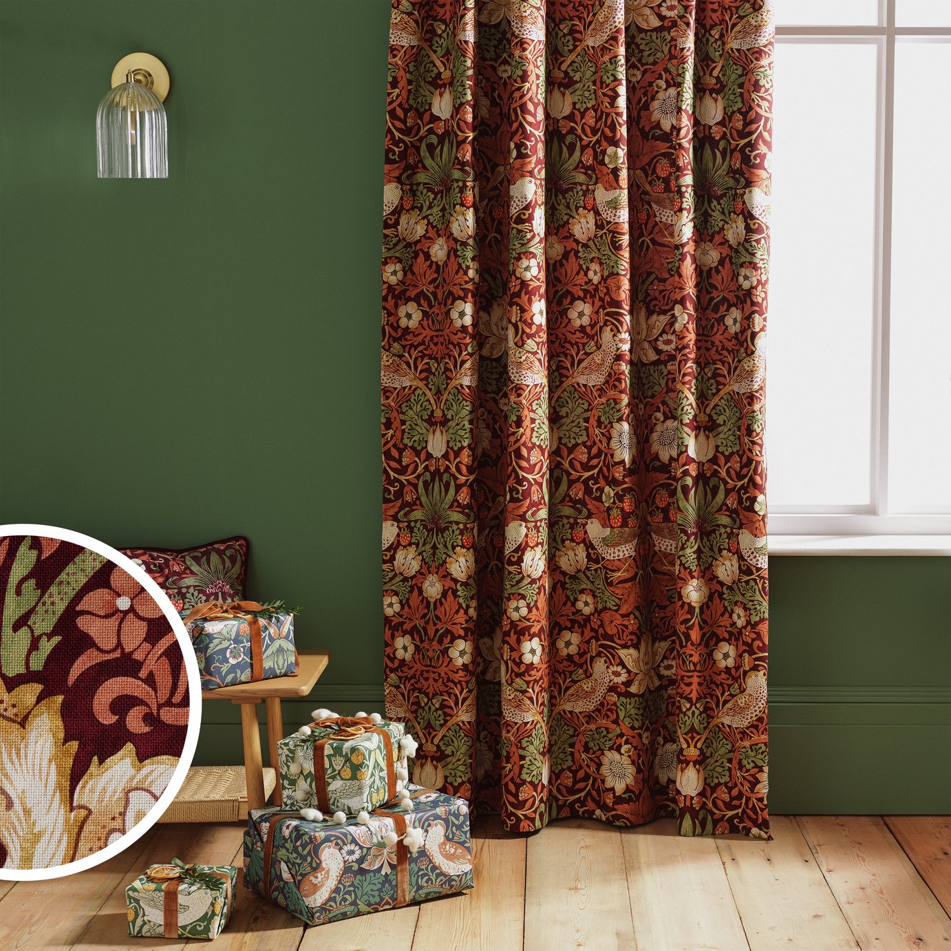 Habitat x Morris & Co. Strawberry Thief Curtain - 66x72cm