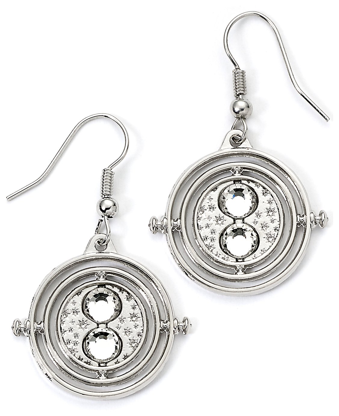 Harry Potter Silver Tone Time Turner Drop Earrings