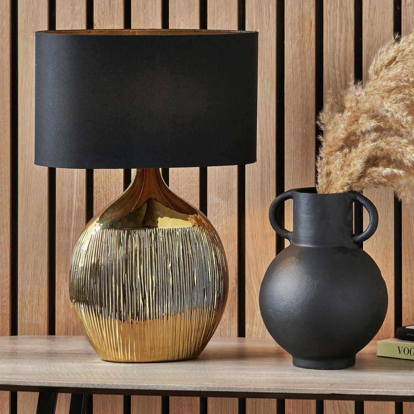 Pacific Gemini Ceramic Etched Table Lamp