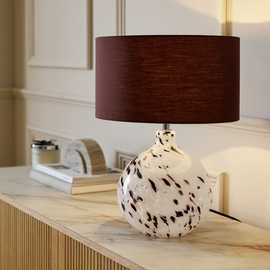 Habitat Confetti Glass Table Lamp - Grey & Brown