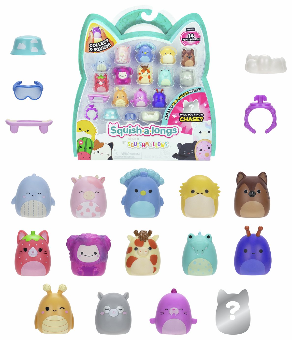 Squish-a-longs Mini Squish Plush-Pack of 14