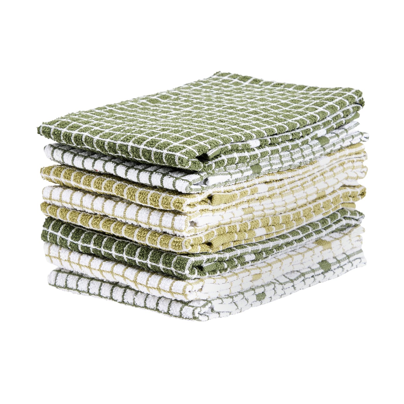 Argos Home Terry Pack of 8 Tea Towels - Green