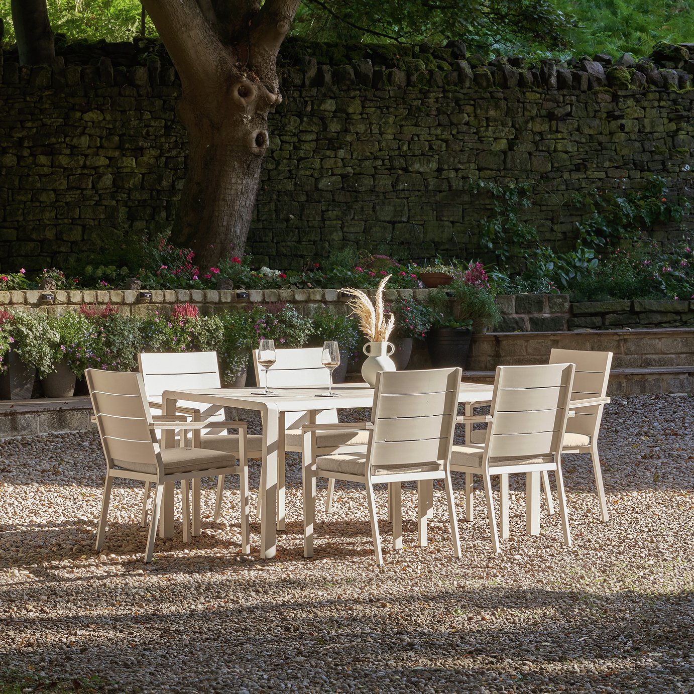 Pacific Aruba 6 Seater Metal Patio Set - Grey