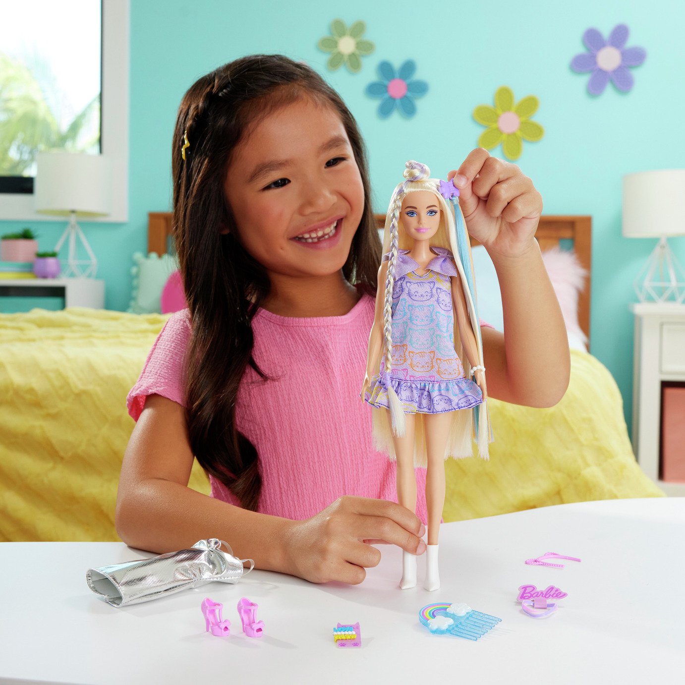 Buy Barbie Doll Accessories, Doll with Extra-Long Hair -32cm