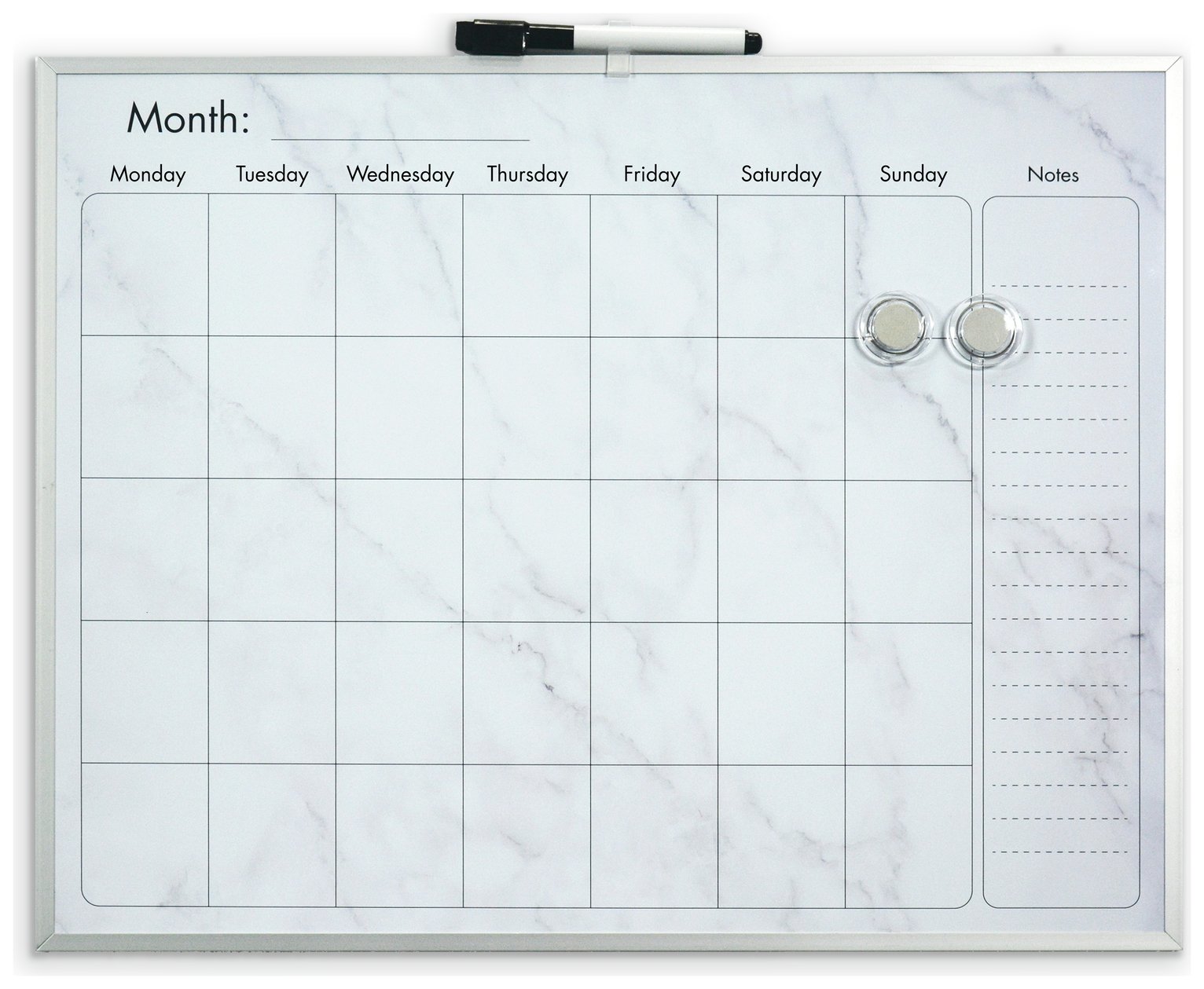 Cathedral Marble Effect Magnetic Calendar Board -40.5 x 51cm