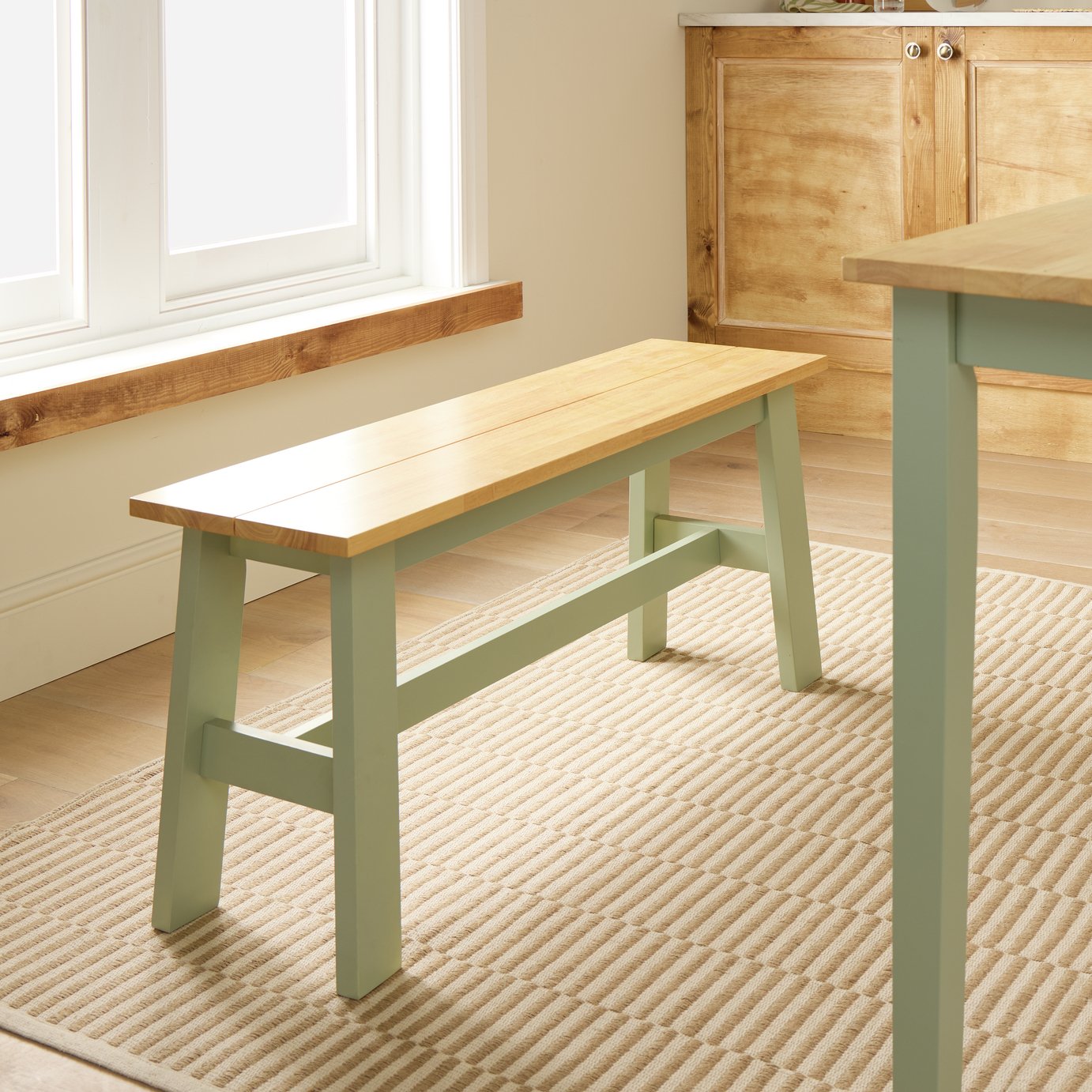 Argos  Chicago Solid Wood Dining Bench - Sage Green