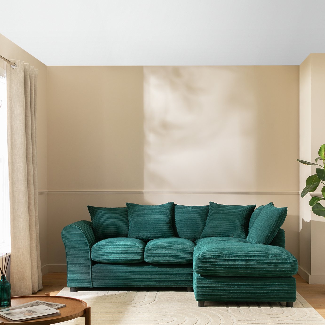 Argos Home Harry Small Right Hand Corner Chaise Sofa - Teal