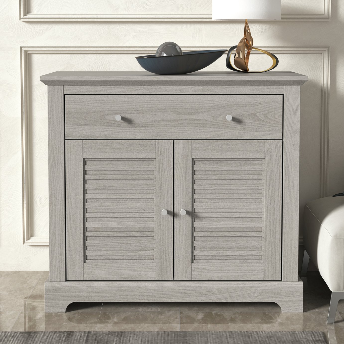 GFW Salcombe 2 Door 2 Drawer Sideboard - Grey