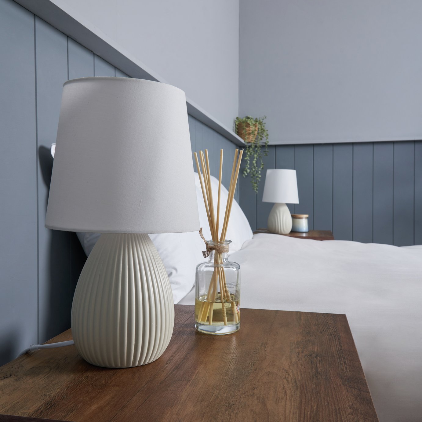 BHS Allium Ceramic Pair of Table Lamps