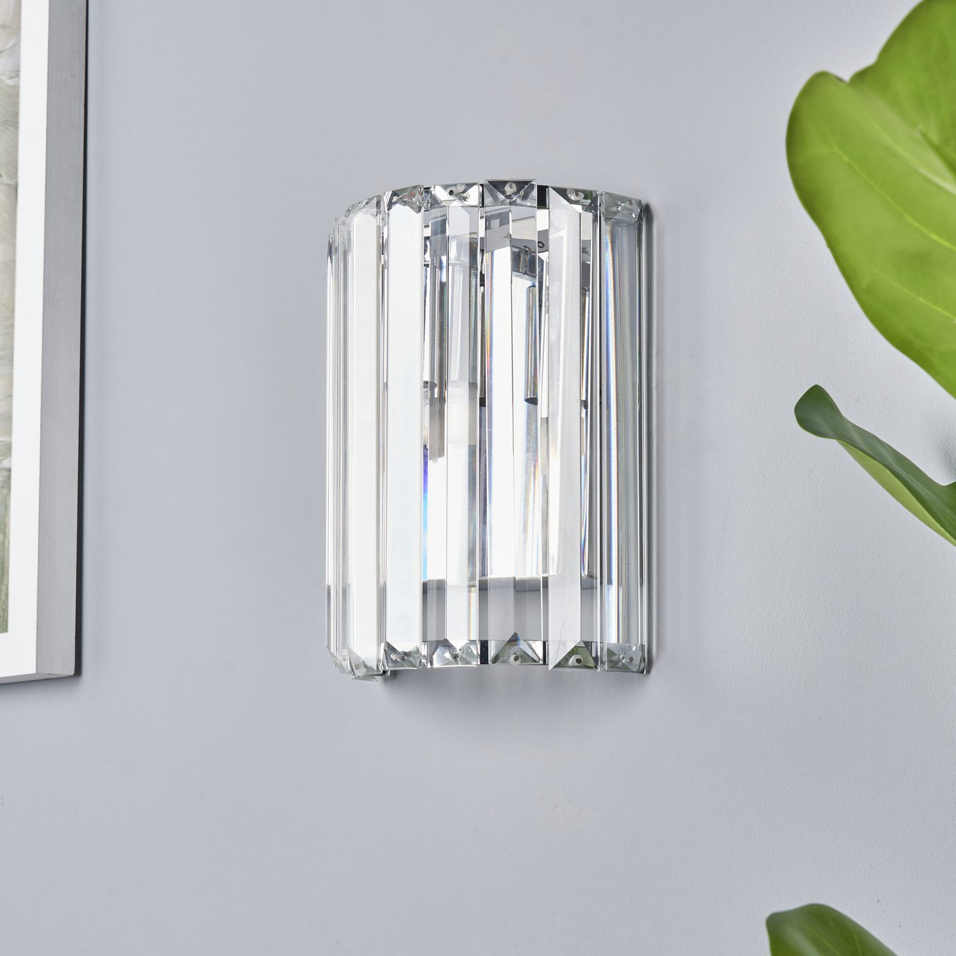 BHS Spa Curv Metal Bathroom Wall Light - Chrome