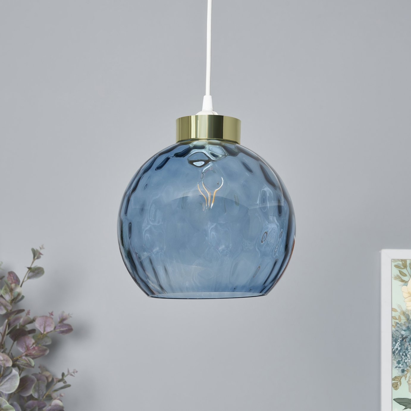 BHS Dexta Dimple Glass Easy Fit Lampshade