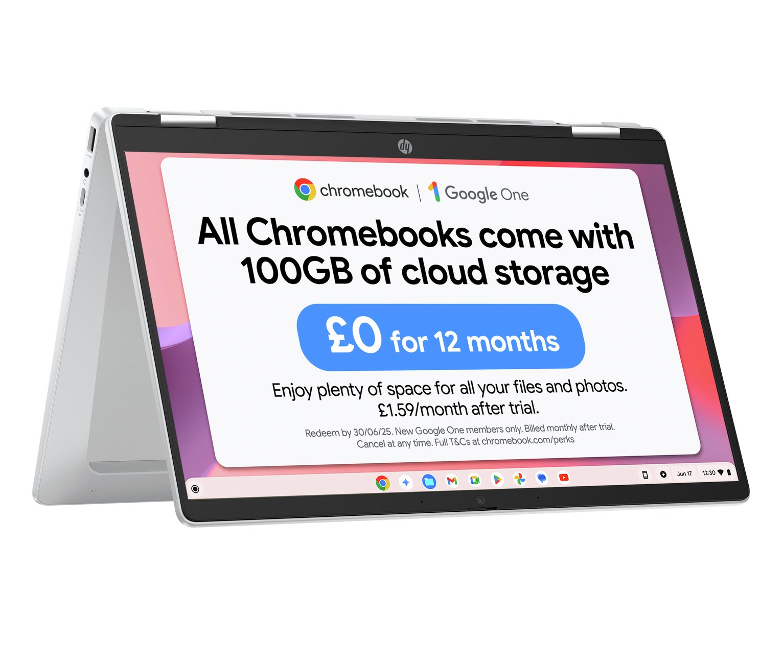 HP x360 14b-cd0002na 14in Intel N100 4GB 128GB Chromebook