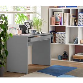 White desk with hot sale one long drawer