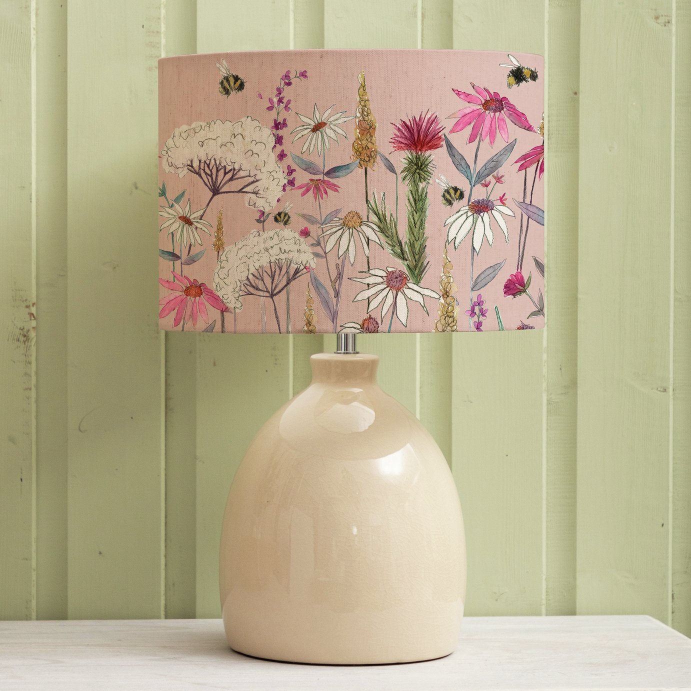 Voyage Maison Leura Hermione Ceramic Table Lamp-Pink & Cream