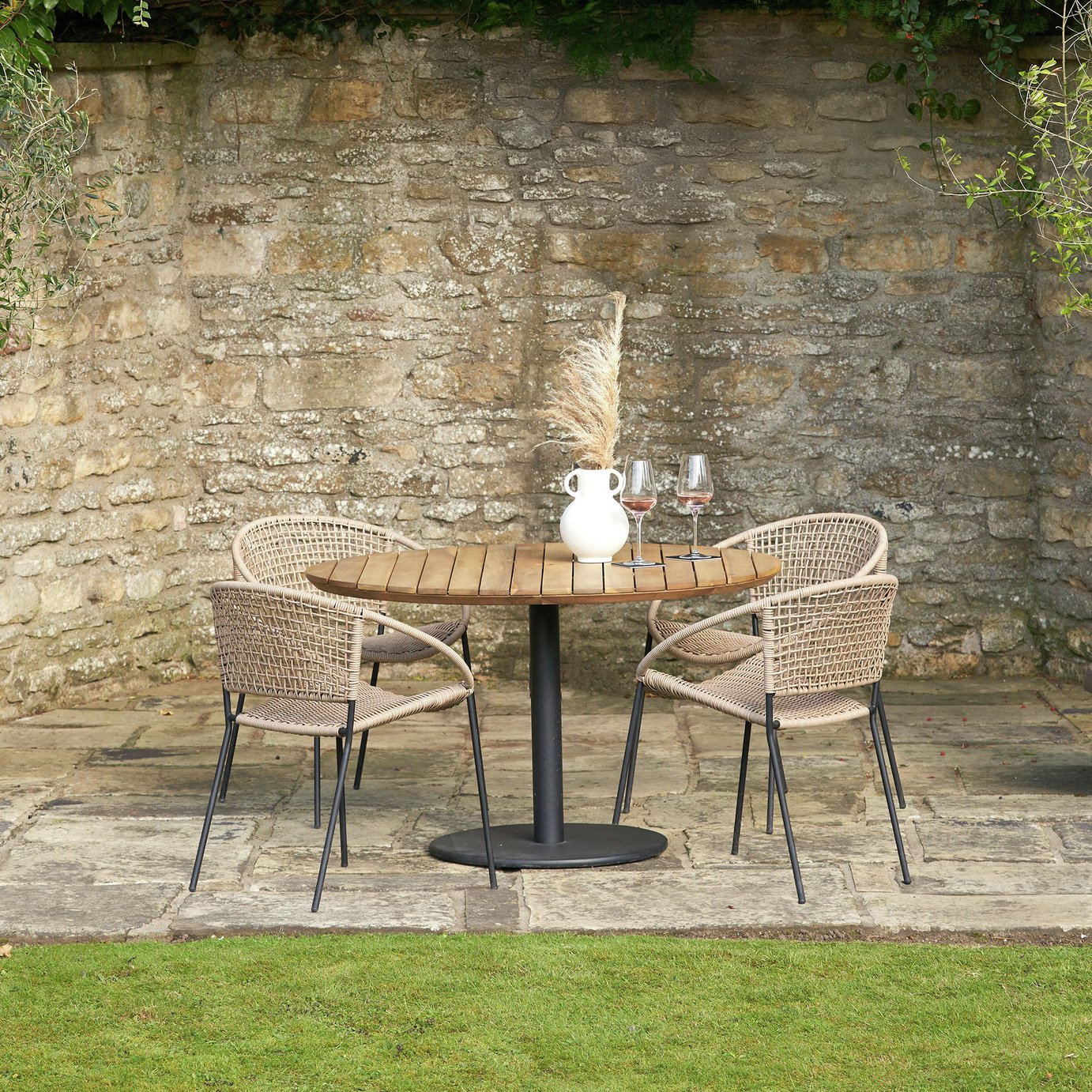 Pacific Dakota 4 Seater Rattan Effect Patio Set - Natural