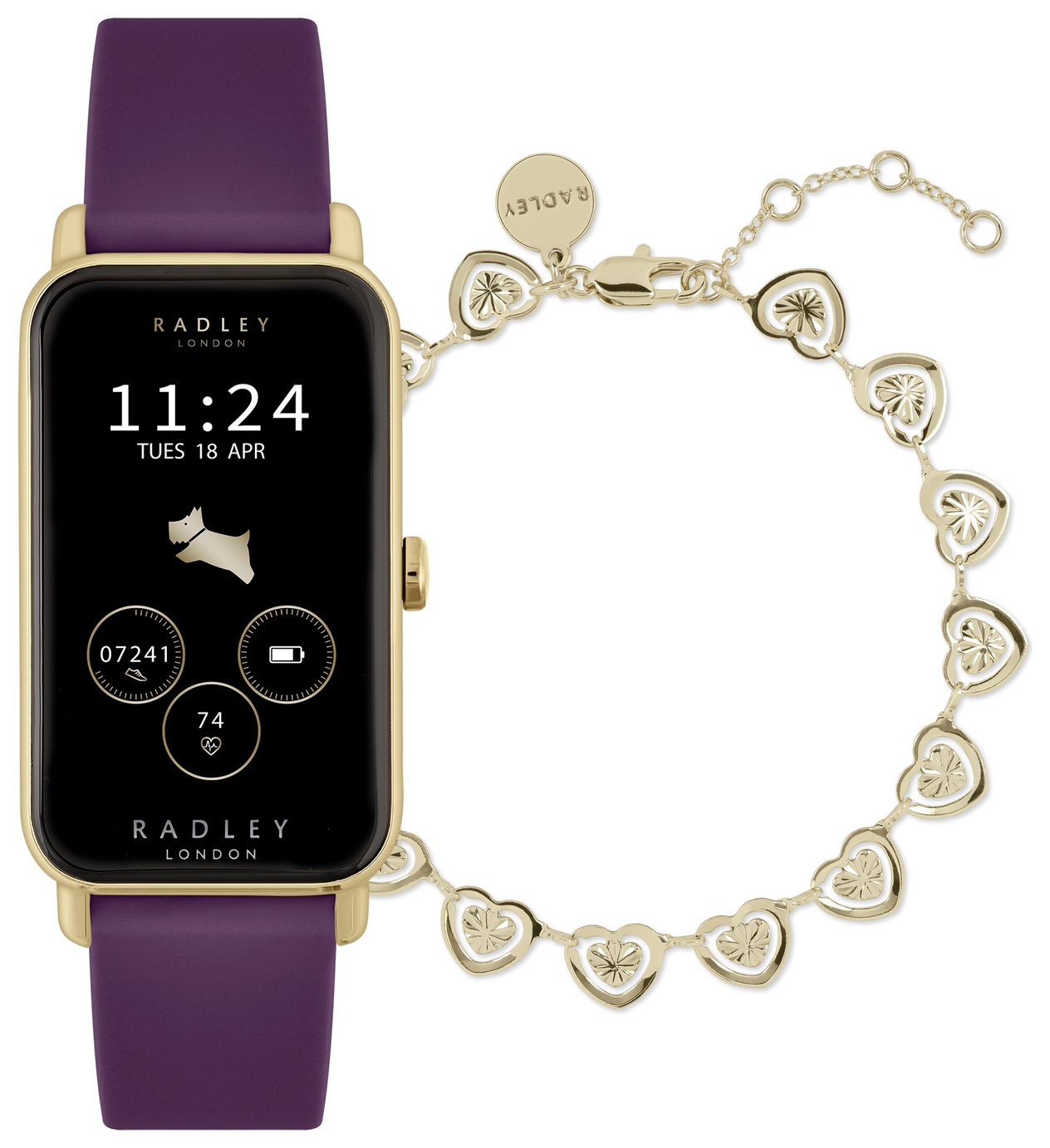 Radley Series 21 Purple Strap Smart Watch and Bracelet Set