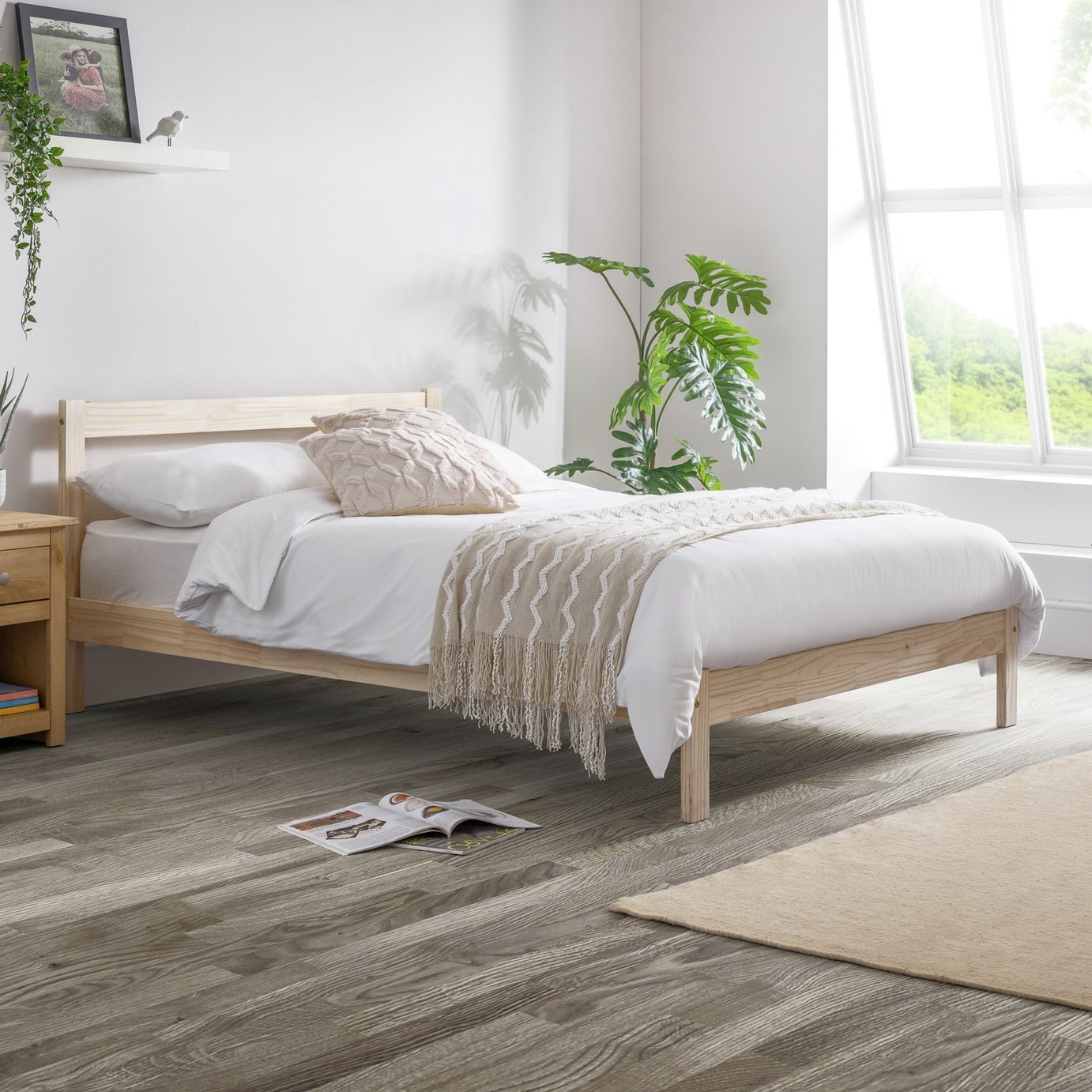 Julian Bowen Sami Double Wooden Bed Frame - Pine