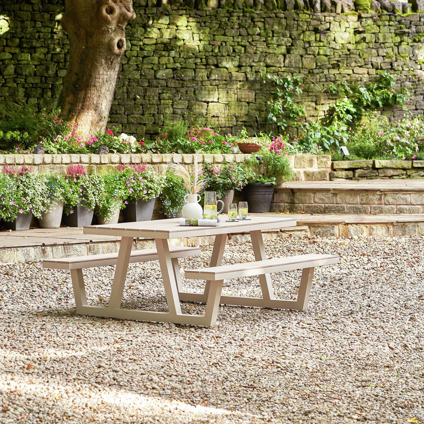 Pacific Aruba 6 Seater Metal Garden Bench - Grey