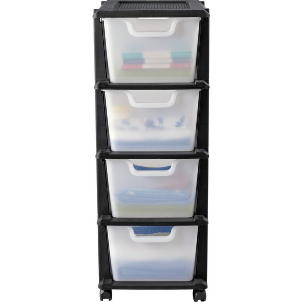 Buy Argos Home 4 Drawer Black Plastic Tower Storage Unit