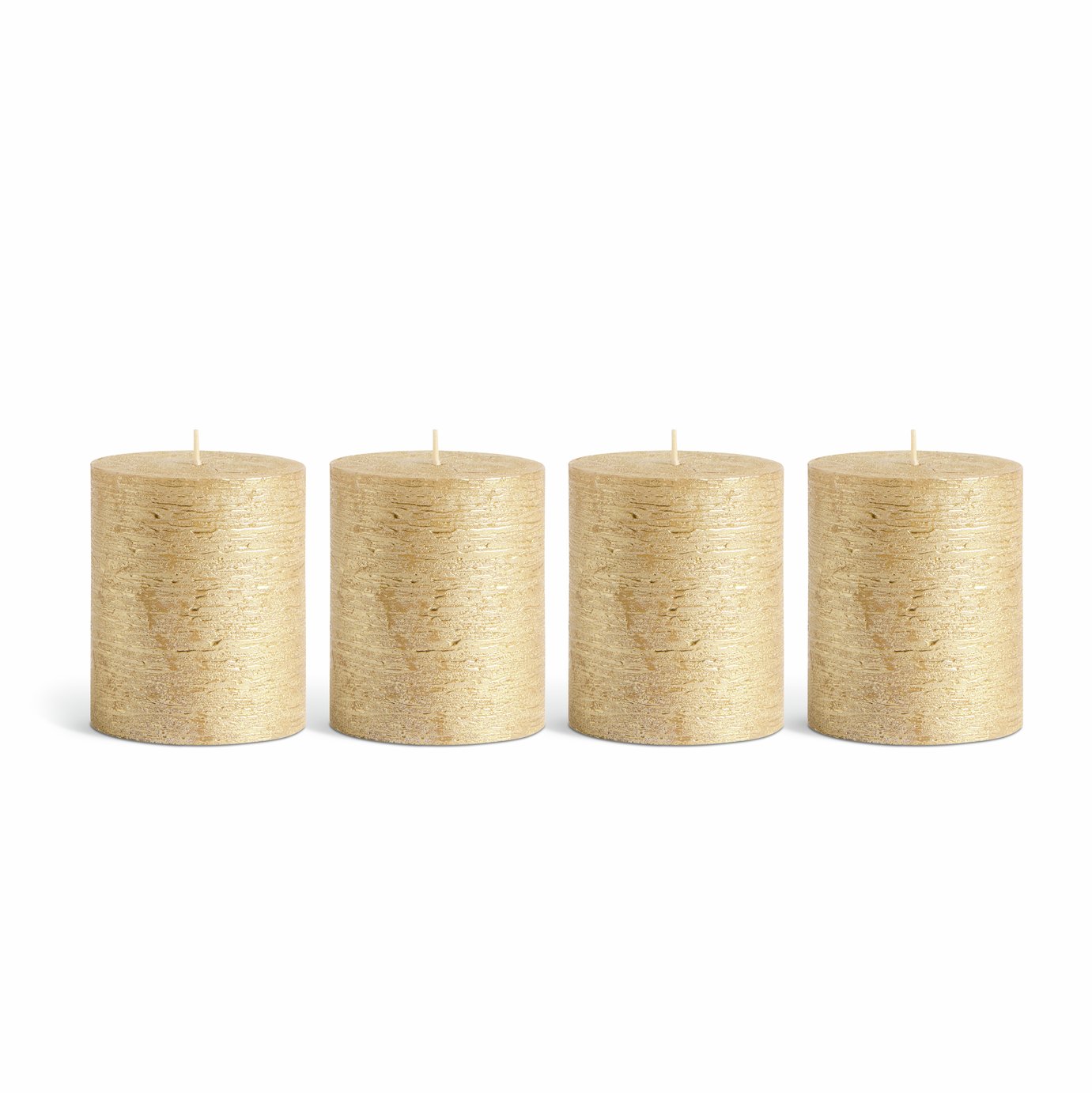 Argos Home Pack of 4 Pillar Candles - Unscented