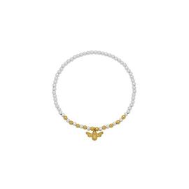 Amelia Grace Silver and Gold Plated Bee Bead Charm Bracelet