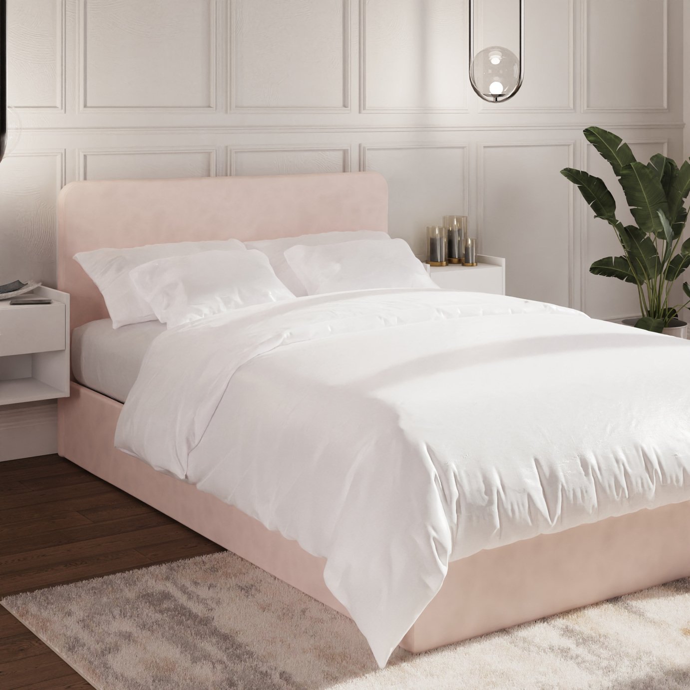 GFW Chiswick Small Double Side Lift Ottoman Bed - Pink
