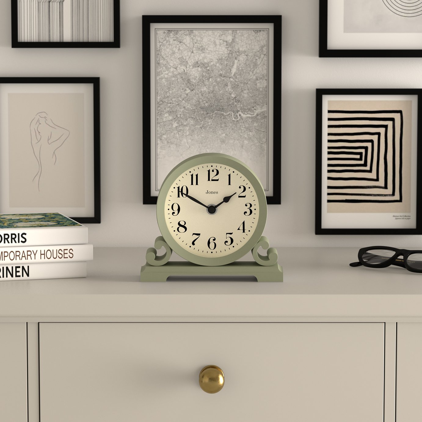 Jones Clocks Islington Mantel Clock - Sage