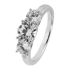 Revere Sterling Silver 3 Stone Round Cubic Zirconia Ring